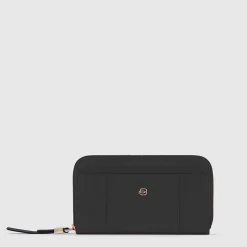 Grand portefeuille femme zippé avec 4 soufflets
