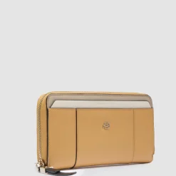 Grand portefeuille femme zippé avec 4 soufflets