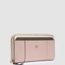 Grand portefeuille femme zippé avec 4 soufflets