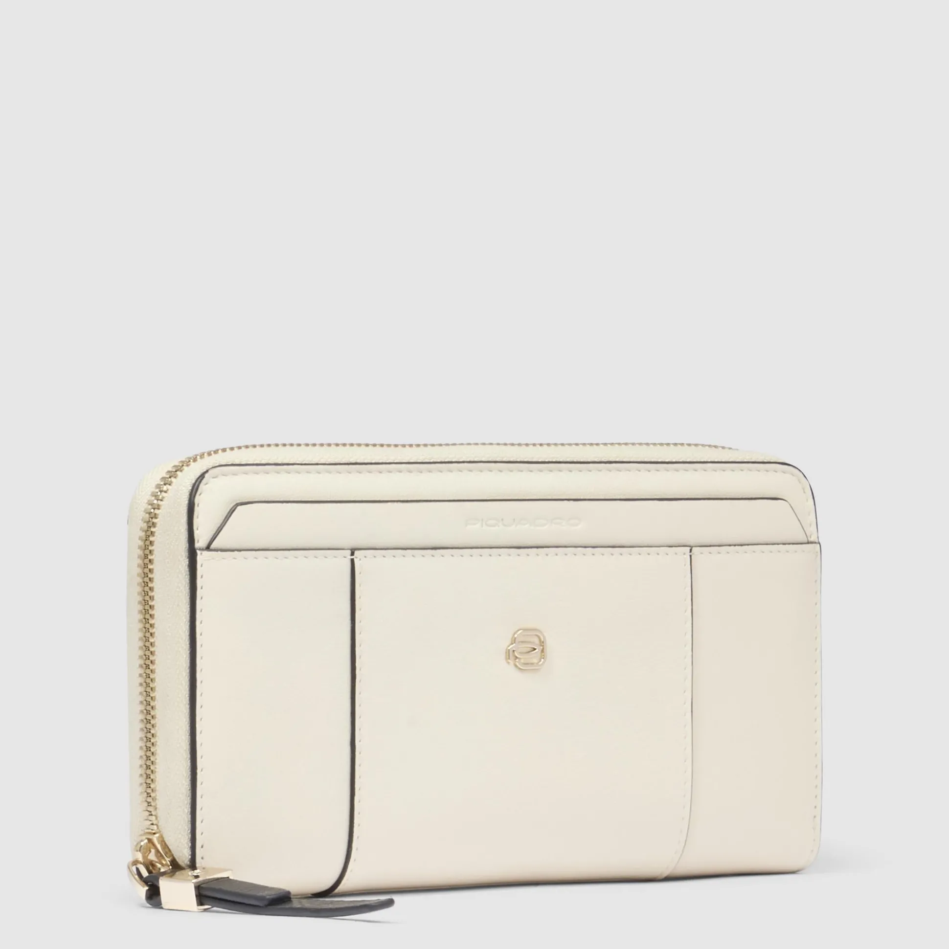 Grand portefeuille femme zippé avec 4 soufflets