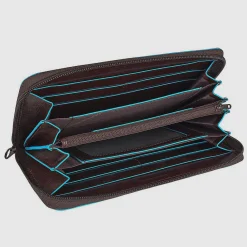 Grand portefeuille femme zippé avec 4 soufflets