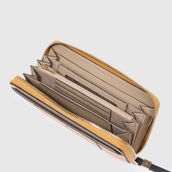 Grand portefeuille femme zippé avec 4 soufflets