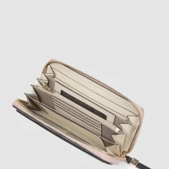 Grand portefeuille femme zippé avec 4 soufflets