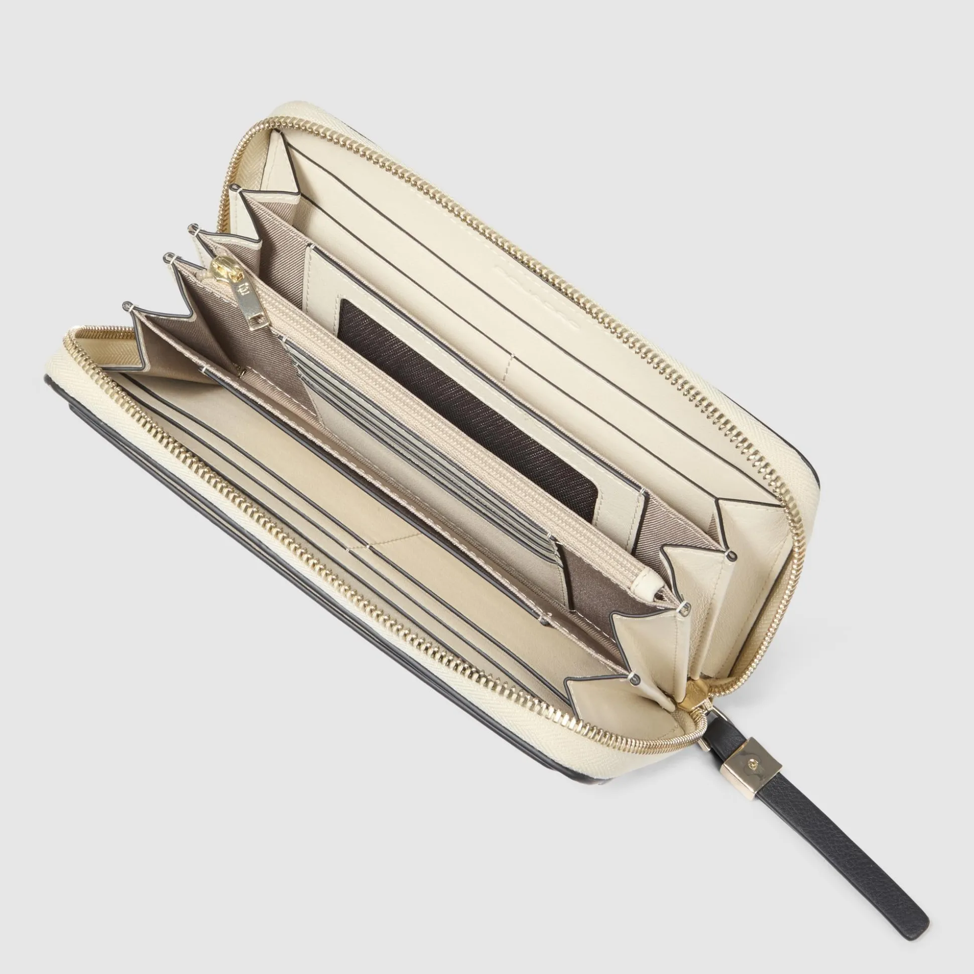 Grand portefeuille femme zippé avec 4 soufflets