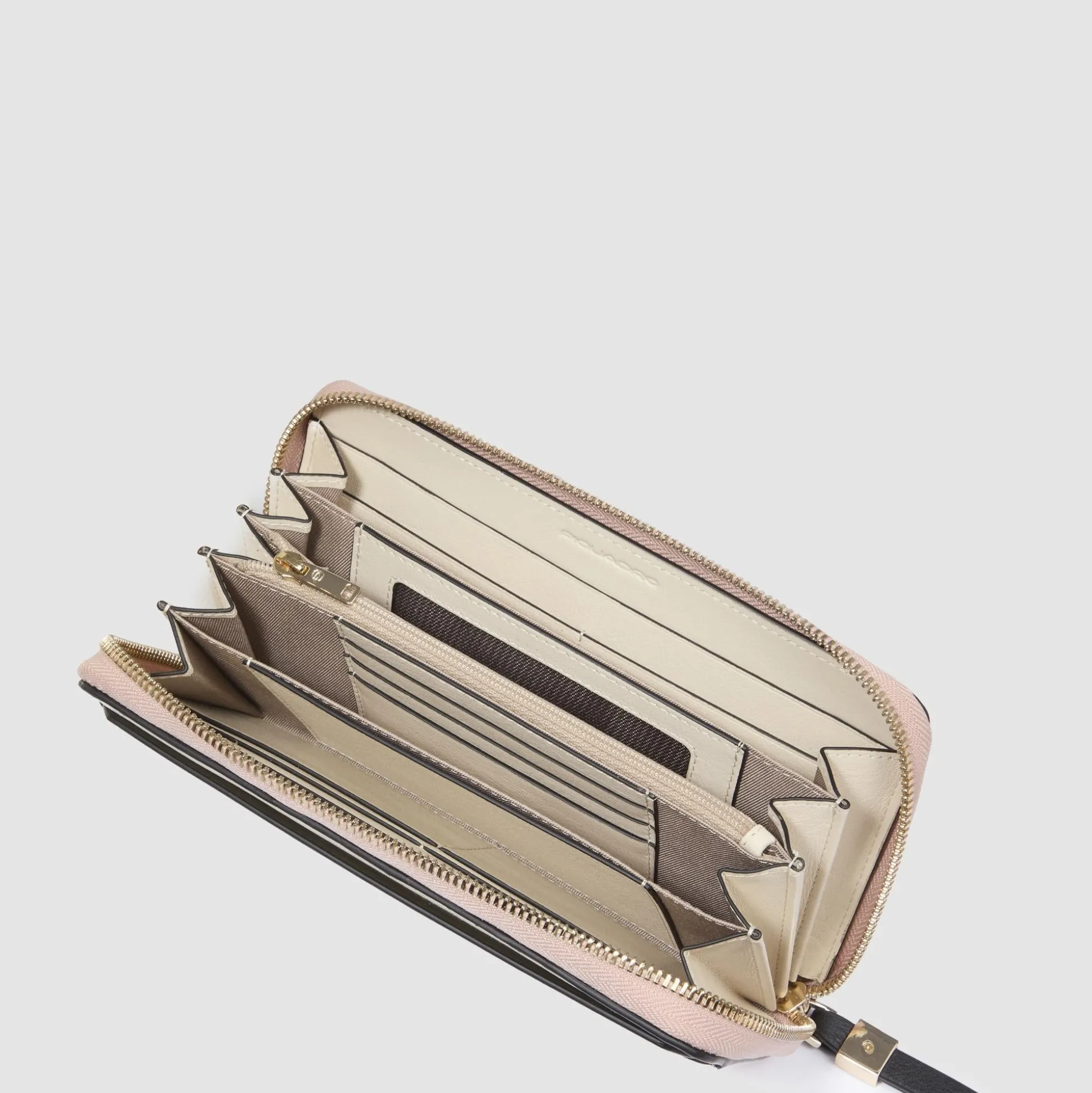 Grand portefeuille femme zippé avec 4 soufflets