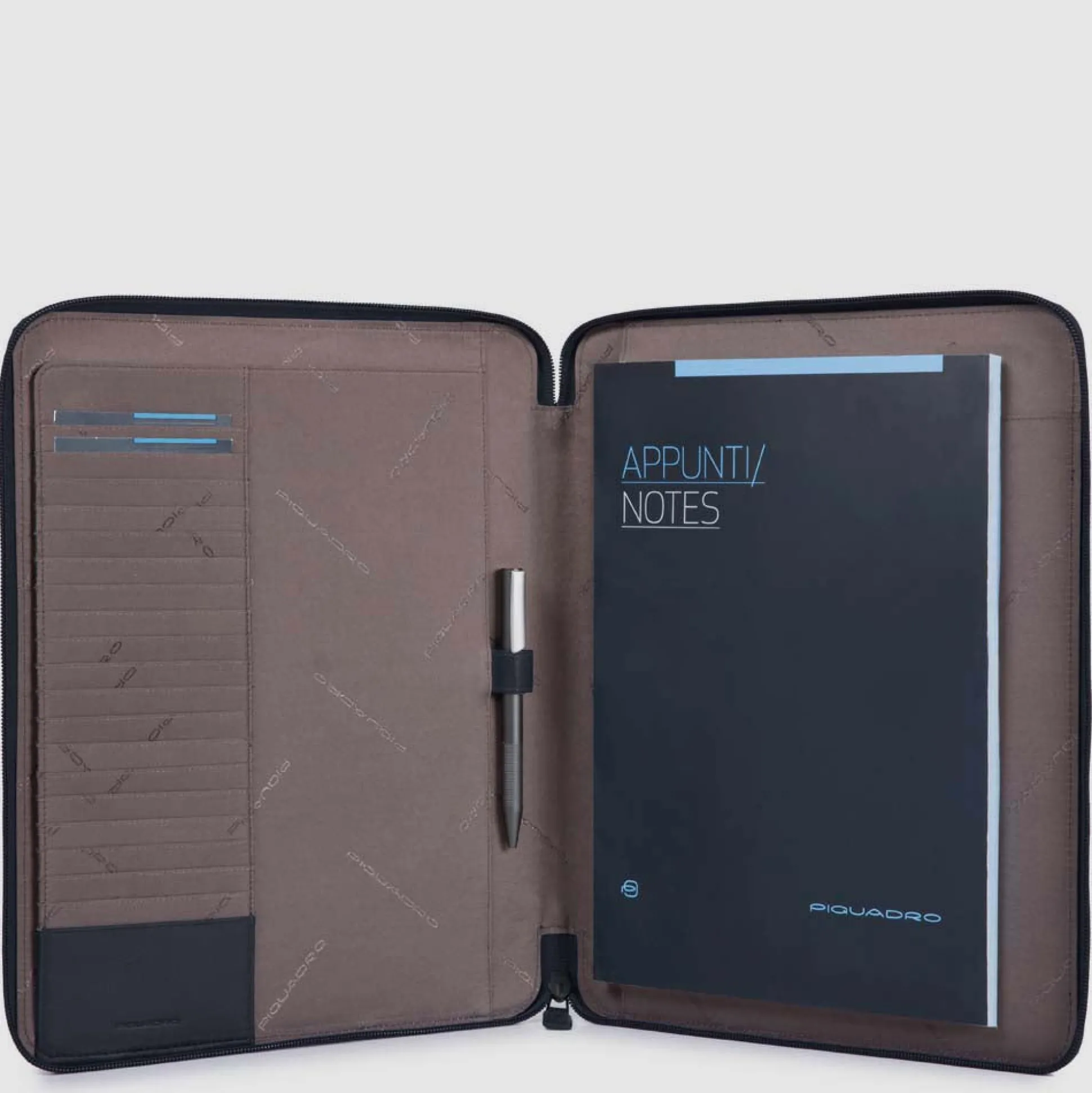 Organiseur au format A4, mince, zippé, avec boucle