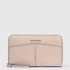 Portefeuille femme zippé à quatre soufflets