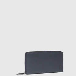 Portefeuille femme zippé à quatre soufflets