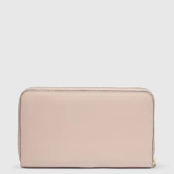 Portefeuille femme zippé à quatre soufflets