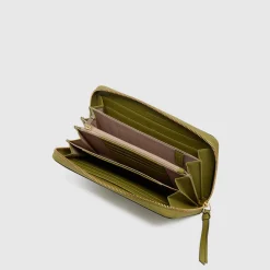 Portefeuille femme zippé à quatre soufflets