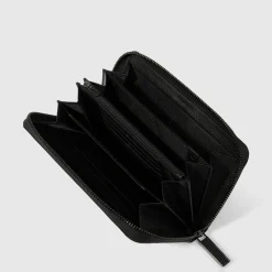 Portefeuille femme zippé à quatre soufflets