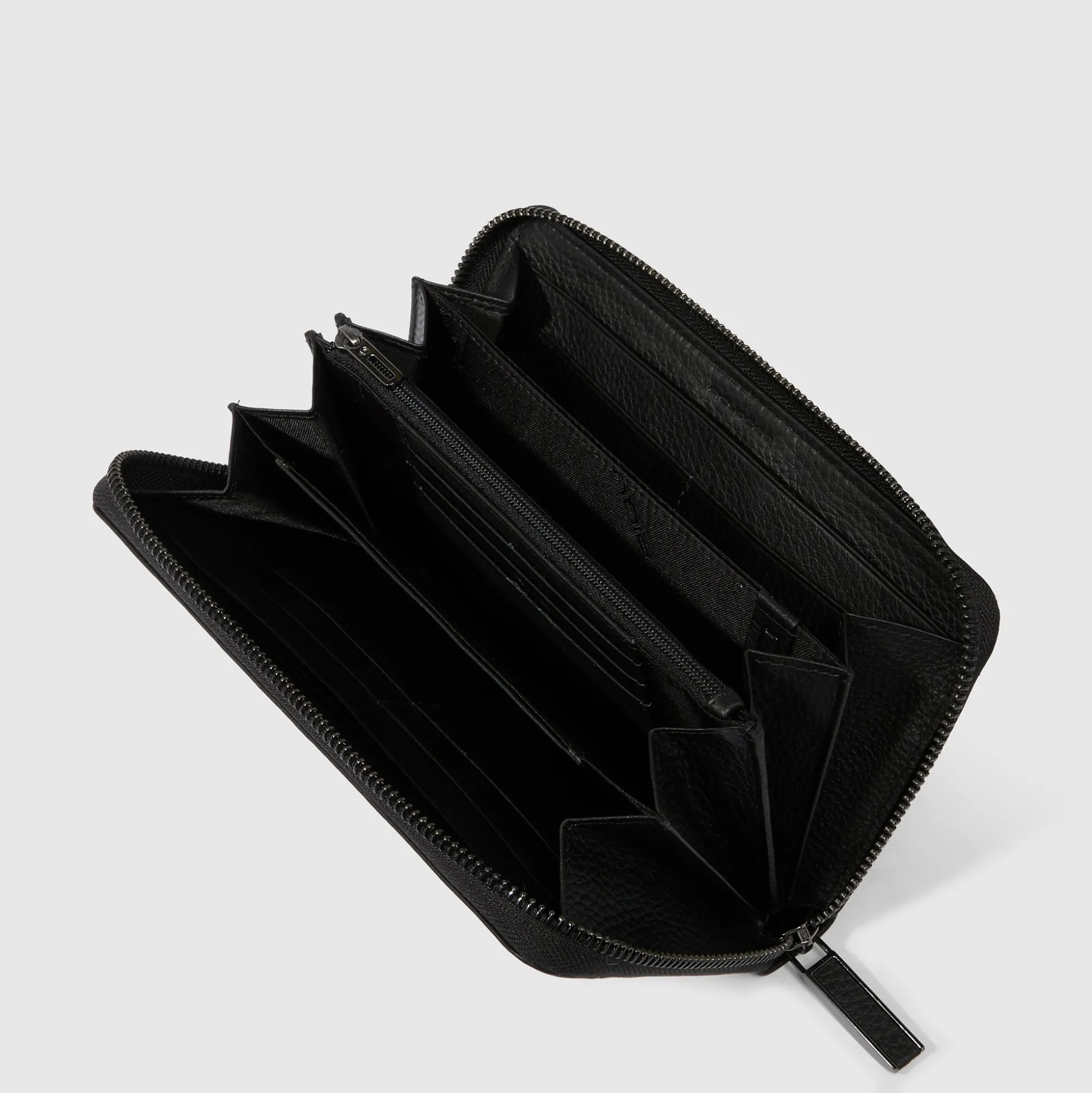 Portefeuille femme zippé à quatre soufflets