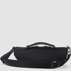 Sac banane femme en tissu recyclé et cuir