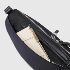 Sac banane femme en tissu recyclé et cuir